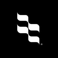 a black and white logo with the letter f in it's center, on a dark background