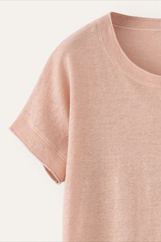 Fine linen in Pale blush. Linen Tshirt, Knitted Top