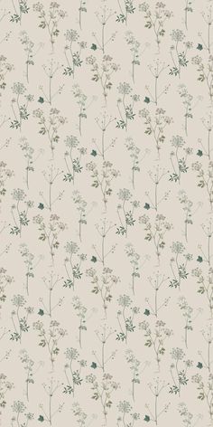 an image of a wallpaper with flowers and leaves on the back half of it