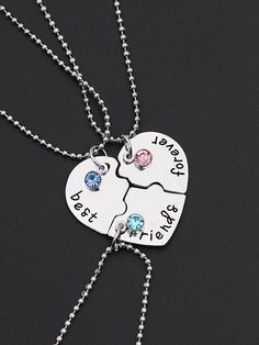 3 Best Friends Gifts, 3 Best Friends, Presents For Best Friends, Pretty Jewelry Necklaces, Friend Jewelry, Best Friend Jewelry