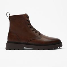 Nwt. Zara Man Brown Faux Leather Lace-Up Combined Boots With A Rounded Toe. Lacing With Seven Pairs Of Eyelets, A Loop At The Back For Ease Of Putting On Shoes. Volumetric Corrugated Sole To Match. Size 8, 9, 10, 11. Ref 2000/022 Sh 17 Green Boots, Zara Man, Zara Shoes, Leather Lace, Leather And Lace, Put On, On Shoes, Shoes Mens, Men's Shoes