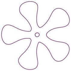 an outline of a flower with four petals on the center and three petals in the middle