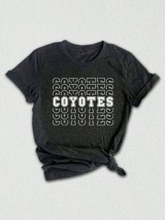 Are you a Coyotes fan looking to showcase your school spirit and support your sports team? Look no further! Introducing our Team Mascot Shirt, the perfect addition to your collection of school group tees.

Featuring a vibrant design that highlights the fierce Coyotes team mascot, this shirt brings together both style and spirit.⚾

Crafted from premium quality fabric, our Coyotes Team Shirt offers ultimate comfort and durability, allowing you to wear it proudly at every game, pep rally, or school High School Sports Shirts, School Sports Shirts, Team Spirit Shirts, Mascot Shirt, School Spirit Shirts, Pep Rally, Team Mascots, High School Sports, School Event