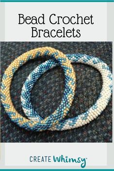 three bead crochet bracelets with the text, create whimsy