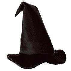 a black witches hat on a white background