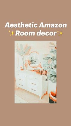 an advertisement for aesthetic amazon room decor