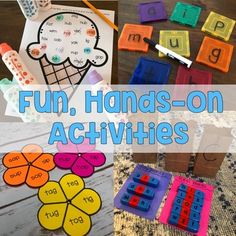 fun hands - on activities for kids to do with the alphabet and numbers, including letter recognition