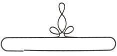 a black and white drawing of a paper holder with a knot on the end,