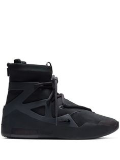 Shop black Nike Air Fear of God 1 "Triple Black" sneakers with Express Delivery - Farfetch Nike Air Fear Of God, Nike Snkrs, American Fashion Designers, New Nike Air, Fear Of God, Latest Sneakers, Triple Black, Puma Fierce Sneaker, Black Sneakers