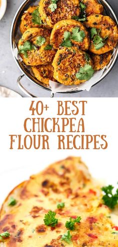 the best chickpea flour recipe is shown in this collage with text overlay