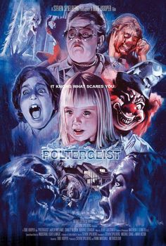 the movie poster for poltergeist starring actors and their characters in an evil manner