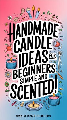 Handmade Candle Ideas for Beginners (Simple and Scented!) Diy Valentine Candles, Candle Making Designs Ideas, How To Scent Candles, Scented Candle Making For Beginners, Diy Candle Ideas Creative, Diy Candle Wick Easy, Whipped Candles Diy, How To Make Scented Candles At Home, Candle Scent Ideas