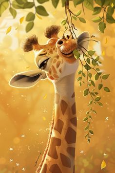 #GentleGiraffe #YoungGiraffes #Leaves #TopBranches #EverdellGameIllustrations #LovingExpression #2:3AspectRatio #TheCandie Cute Giraffe Illustration, Branches Of Trees, Giraffe Photos, Giraffe Pictures, Giraffe Illustration, Inspirational Digital Art, Cartoon Giraffe, Unicorn Card, Giraffe Art