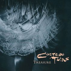 the cover art for coegeau twins'treasure album, which features an image of a woman wearing a veil