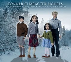 an image of three children holding hands in front of snow - covered trees and the words tommer character figures