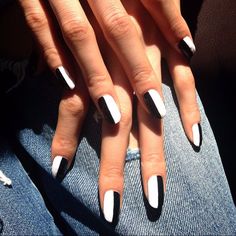 Black And White Nail, Black And White Nail Designs, Easy Nail Designs, Black And White Nails, Black And White Nail Art, Wedding Nail Art Design, Milky Nails, Easy Nails, White Nail Designs