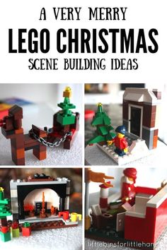 a very merry lego christmas scene building idea book with instructions to make it look like the real thing