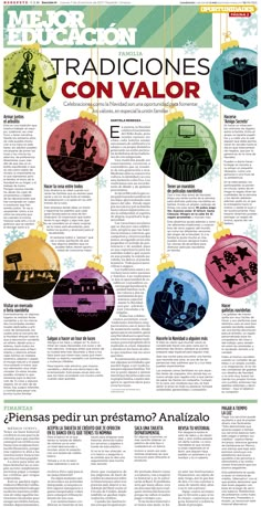 an article in spanish describing the different types of christmas decorations