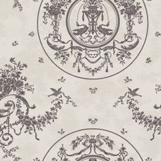 an ornate wallpaper with birds and flowers