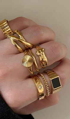 Ring Layering, Dubai Gold Jewelry, Inexpensive Jewelry, Grunge Jewelry, Trendy Fashion Jewelry, Golden Jewelry