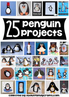 25 penguin projects for kids to make with paper and glue, including pictures of penguins