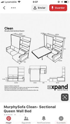 an image of a bed with drawers and mattresses on the bottom, in different positions