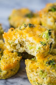 broccoli and cheese muffins cut in half