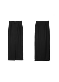 Elevate your style with the Elegant High-Waisted Full Body Skirt from the VAPOUR BLUE AW21 collection. This full body, long skirt features a straight, fitted cut and high waist with a back hem split, effortlessly combining elegance and comfort. Perfectly suited for winter, this unisex piece is made from high-grade, thick cotton and pairs easily with any outfit. Available in black in sizes from Small to Extra Large. See the detailed size chart below for specific measurements. SIZE (CM) LENGTH BUT High-waist Fitted Maxi Skirt For Formal Occasions, Formal High-waist Fitted Maxi Skirt, Formal High Waist Fitted Maxi Skirt, Fitted High Waist Maxi Skirt For Formal Occasions, High Waist Skirt With Split Design For Work, Chic Full-length Skirt With Side Slits, Classic Long Skirt Bottoms For Evening, Elegant Full Length Lined Bottoms, Classic Fitted Maxi Skirt For Formal Occasions