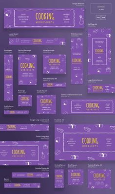 a purple and yellow website design for cooking