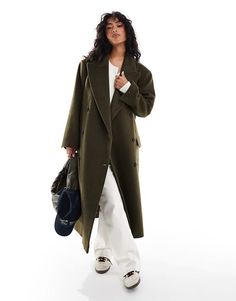 Stradivarius STR super oversized overcoat in khaki | ASOS Formal Tops, Led Fashion, Longline Coat, Denim Trends, Mixing Fabrics, Trending Dresses, Day Dresses, Clothing Brand, Work Wear