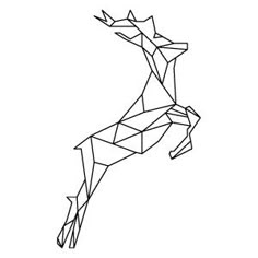 a horse made out of geometric lines on a white background, black and white photo