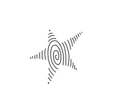 a black and white image of an object in the middle of a circle with lines going through it