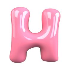 the letter u is made up of pink plastic