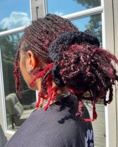 Mirco Locs, Burgundy Locs, Texture Shots, 4c Natural Hairstyles Short, Loc Goals, Pretty Locs, Natural Crown, Black Hairstyle