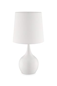 a white table lamp on a white background