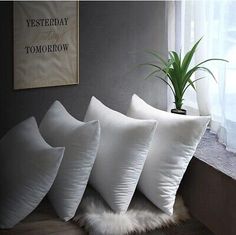 ad eBay - Hypoallergenic Square Throw Pillow Inserts 18 X 18 Set of 4 Ultra Soft New - Buy Now, click the link (eBay)