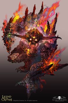 an image of a creature with fire coming out of it