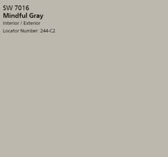 an image of a gray background with the words sw - 7016 mindful gray