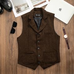 3 Colors Vintage Wool Vest, Men Casual Wool Waistcoat, Autumn Winter Warm Wool Waistcoat, Large Size Collar Wool Tweed Vest, Gift for Dad ★PRODUCT DETAILS★ MATERIAL:  Made of  Wool 15%-30% and Polyester, the fabric is wrinkle resistant, comfortable and durable, suitable for all occasions. Customized sizes can only be accepted for chest circumference for the time being, if you want to customize other sizes, please contact me. For more great deals and discounts, please visit my store https://www.etsy.com/shop/XiaoWuweekShop?ref=seller-platform-mcnav ★Note★ ★★Washing advice Hand wash or gentle express machine wash in water temperature below 30 degrees. For machine washing, please use a laundry bag of the right size. Use neutral washing liquid, wash dark and light colors separately. Do not use Business Vest With Buttons For Fall, Winter Tweed Vest With Pockets, Winter Business Blazer Vest, Wool Business Vest For Fall, Wool Vest For Business In Fall, Tweed Vest For Workwear In Fall, Winter Business Vest Single Breasted, Winter Business Single Breasted Vest, Winter Business Single-breasted Vest