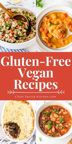 gluten - free vegan recipes with text overlay