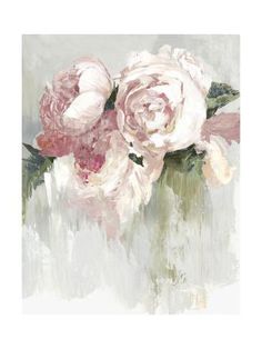 a painting of pink flowers in a vase