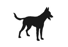 a black and white silhouette of a dog