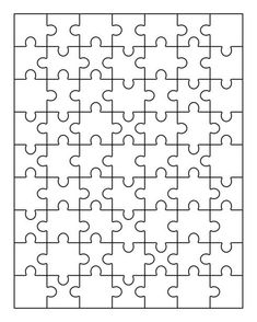 a puzzle piece is shown in black and white