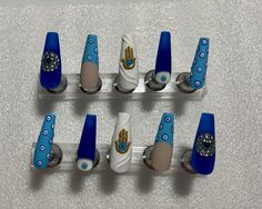 Custom hand painted ballerina press on nails with nail glue and mini nail file included. Available in medium and longer length. Designs may differ in person as each pieces are hand painted individually. Evil Eye Nails, Nails Fake, Stick On Nails, Blue Evil Eye, Custom Hand Painted, Nail Glue, Nail File, Glue On Nails, Fake Nails