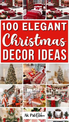 Red And Christmas Decor, Green And Red Christmas Decor Ideas, Simple Red Christmas Decor, Red Green And Silver Christmas Decor, All Red Christmas Decor, Christmas Red Decor Ideas, Red White And Green Christmas Tree Ideas, Decorating For Christmas Ideas, Red And White Christmas Decor Diy