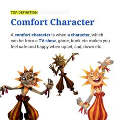 an advertisement for the tv show, which features cartoon characters and text that reads comfort character