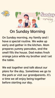 an email message to the family on sunday morning, with two children sitting at a table