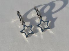 Cute Star Earrings, Star Earrings Aesthetic, Alt Jewelry, Black And Silver Earrings, Grunge Earrings, Y2k Alt, Funky Accessories, Silver Jewlery, Alt Goth