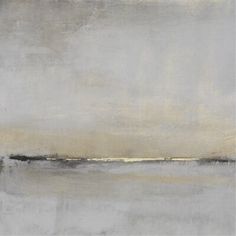 an abstract painting with white and grey colors