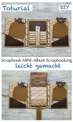 the instructions for how to make a scrapbook mini album